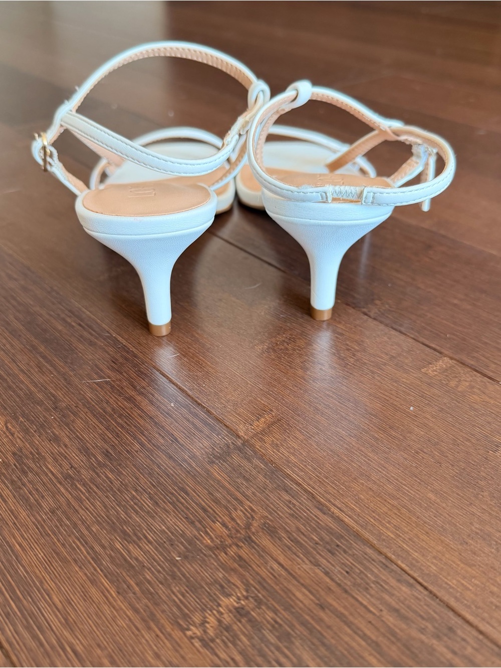 LOFT White Strappy T‑Bar Kitten Heel Sandals - Picture 4 of 6